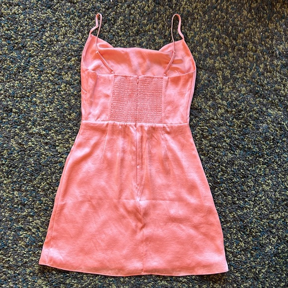 Sunday Best Tangerine Orange Silky Dress - Picture 4 of 5